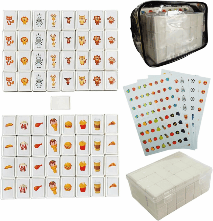 Seaside Escape Game Blocks 65 Tiles, Mahjong Tile Game, Sea Side Escape Tiles, 30Mm in ABS Plastic Material Seaside Excape Game Set with 4 DIY Stickers - Image 2