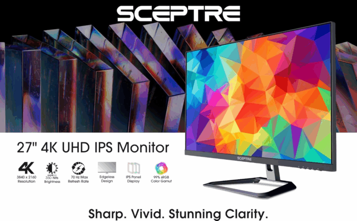 4K IPS 27" 3840 X 2160 UHD Monitor up to 70Hz Displayport HDMI 99% Srgb Build-In Speakers, Black 2021 (U275W-UPT) - Image 5