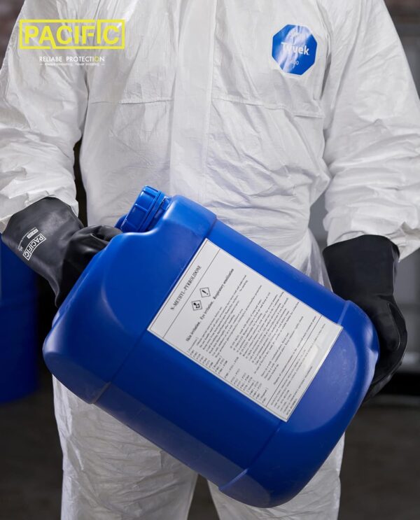 Chemical Resistant Gloves, Heavy Duty Industrial Rubber Gloves, Resist Acid, Alkali and Oil, 12.6", Large - Image 7