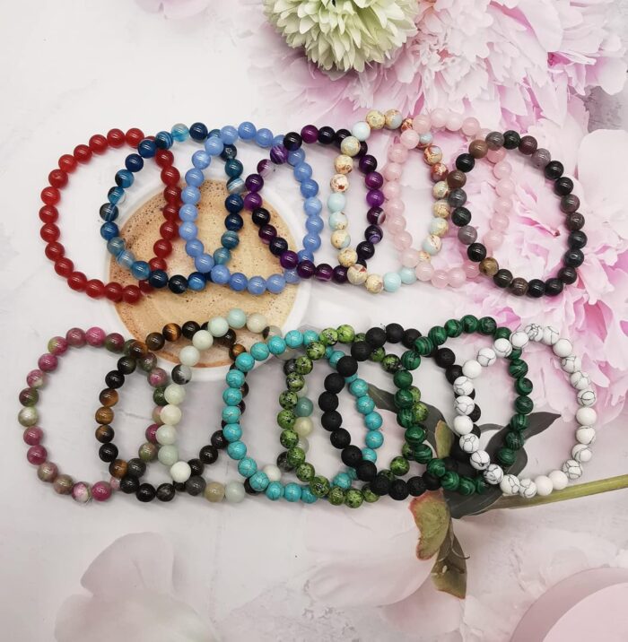 15 Pcs 8Mm Healing Stone Beaded Bracelets for Women Men Semi-Precious Gemstones Bracelets Crystal Beaded Bracelet Unisex Adjustable Stretch Bracelets - Image 7