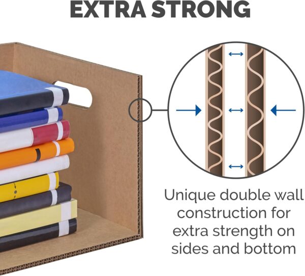 Medium Classic Moving Box 8 Pack, Reinforced Handles, Tape-Free Assembly, Box with Lid, 19-In X 14.5-In X 15.5-In (7717201) - Image 6