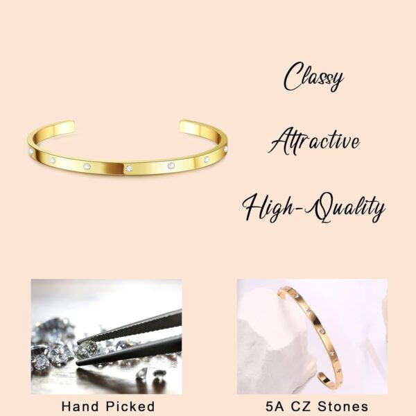 14K Gold Bracelets for Women Trendy Bangle Cuff Chain Bracelets Set Gold Plated Paperclip Bead Tennis Bracelet Chunky Gold Filled Bracelet Stack 3/4PCS - Image 6