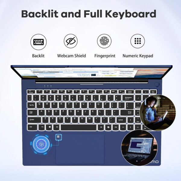 15.6" Fhd-Ips-Business Laptop, 8 Cores Intel I5-12450H 32GB RAM 1TB Ssd(Beat I7-11800H, up to 4.4 Ghz) Computer with 100W Type-C Fingerprint Backlit Keyboard Wifi-6 Numpad Win 11 - Image 6