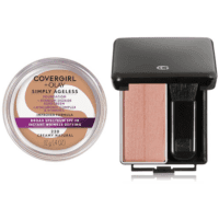 & Olay Simply Ageless Instant Wrinkle-Defying Foundation, Creamy Natural 0.44 Fl Oz (Pack of 1) & Classic Color Blush Soft Mink, Long Lasting Glowing, 0.27 Fl Oz,Pink Blush