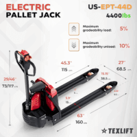 Full Electric Power Pallet Jack – Standard Duty Pallet Lift Truck 4400 Lbs Capacity, 48” L X 27” W Fork Size, Plug-In 48V/20Ah Lithium Battery – Max Lift Height 8 Inch - Image 2