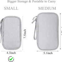 Electronics Accessories Organizer Pouch Bag, Designed for Power Adapter/Charger/Cables/Mouse, for Travel (Light Grey) - Image 3
