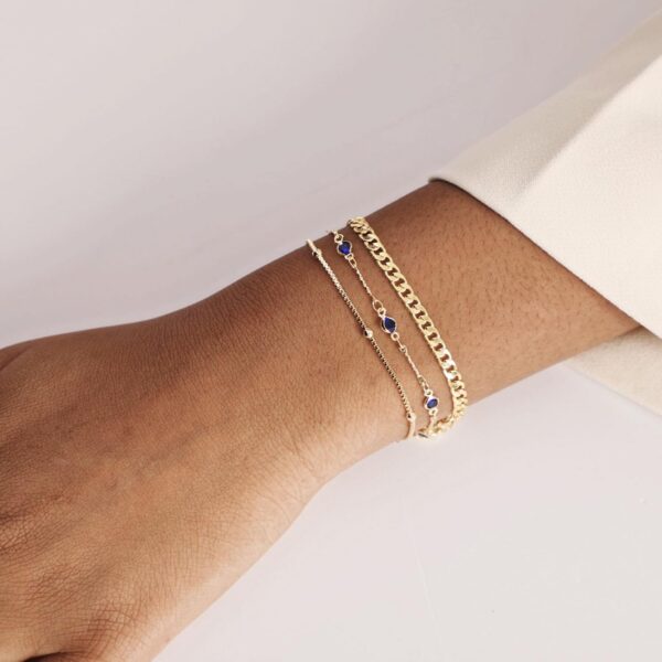 Gold Bracelets for Women 14K Gold Jewelry for Women Cute Heart Beaded Bracelets for Women Lip Cuban Link Paperclip Chain Anklet Dainty Bracelet Pack Gifts for Women Girls - Image 4