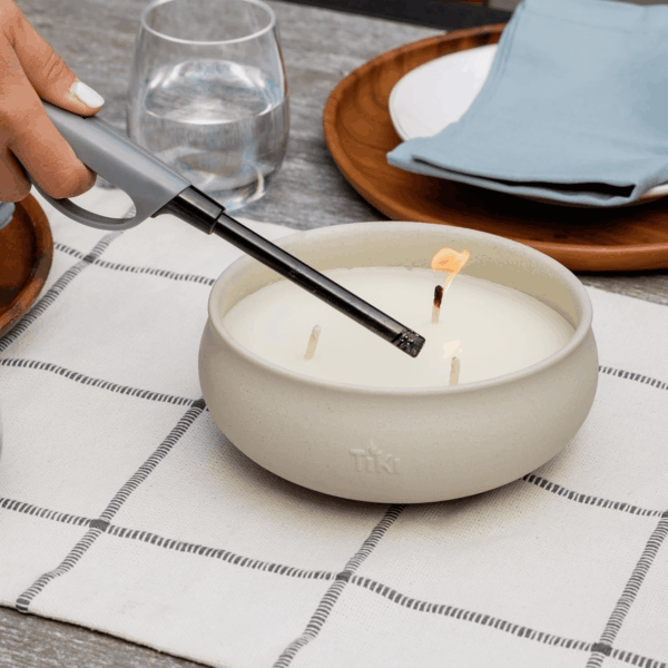 Citronella Candle 2-Pack – 7-Inch White Wax Bowl with Concrete Finish – Outdoor Decorative Candles for Patio, Deck, Garden, Backyard & Camping - Image 5