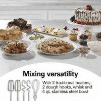 Classic Stand and Hand Mixer, 4 Quarts, 6 Speeds with Quickburst, Bowl Rest, 290 Watts Peak Power, Black and Stainless - Image 3