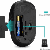 Wireless Mouse, 2.4G Portable Computer Mice for PC, Laptop, Windows,Office Included Wireless USB Dongle (Black) - Image 7