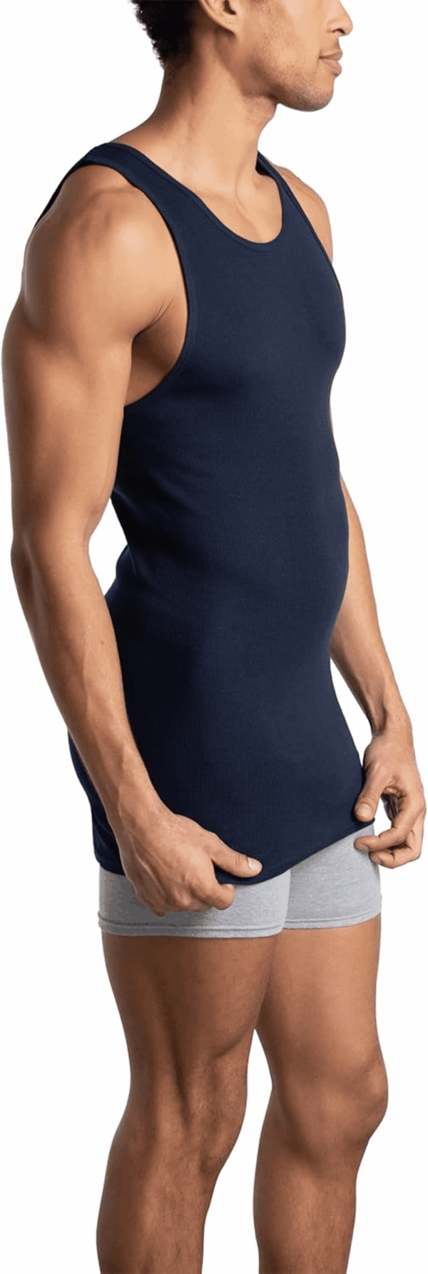Men'S Sleeveless Tag Free Moisture Wicking Tank A-Shirt - Image 3