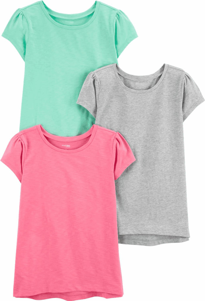 Girls' Short-Sleeve Shirts and Tops, Pack of 3 - Image 2