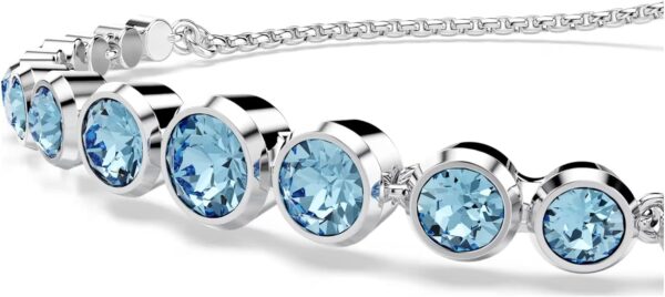 Imber Tennis Bracelet, Mixed round Cuts, Blue, Rhodium Finish - Image 5