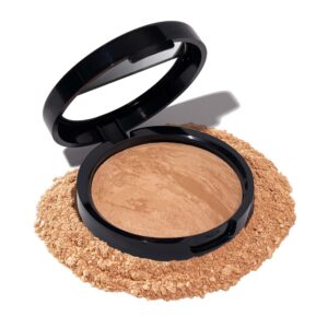 Award-Winning Baked Balance-N-Brighten Color Correcting Powder Foundation - Golden Medium - Buildable Light to Medium Coverage - Demi-Matte Natural Finish
