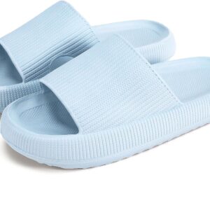 Cloud Slippers for Women and Men, Pillow House Slippers Shower Shoes Indoor Slides Bathroom Sandals, Ultimate Comfort, Lightweight, Thick Sole, Non-Slip, Easy to Clean