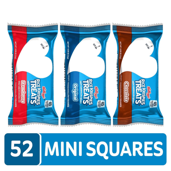 Mini Crispy Marshmallow Squares, Kids Snacks, Lunch Snacks, Variety Pack, 20.1Oz Box (52 Bars) - Image 2