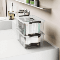 Clear Storage Latch Bins, 6-Pack Storage Organizer Box with Handle and Lids, 5-Litre - Image 6