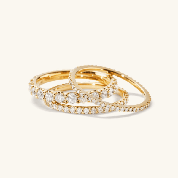 10 PCS Dainty 14K Gold Rings for Women, Open Twist Simulated Diamond Criss Cross Designs, Perfect for Stacking Layering on Thumb and Knuckle Engagement Rings in Sizes 6-10 - Image 2