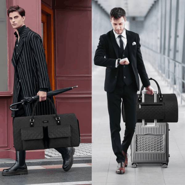 Garment Bag for Travel with Toiletry Bag Convertible Carry on Weekender Bag Large Travel Duffel Bags for Women 2 in 1 Hanging Suitcase Suit Travel Bags for Women & Men 3Pcs Set (G-Black) - Image 5