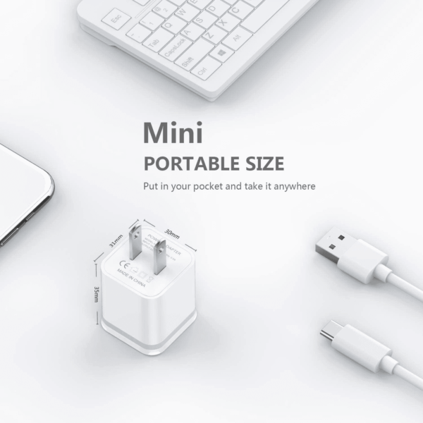 USB Wall Charger,  3-Pack 2.1A 5V Dual Port Cube Power Adapter Plug Block Charging Box Brick for Iphone 13 12 11 Pro Max SE XS XR X 8 7 6 6S Plus, Galaxy, LG, Moto, Android Phones - Image 4