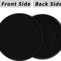 Car Cup Coaster, 4PCS Universal Auto Non-Slip Cup Holder Embedded in Ornaments Silicone Coaster, Car Interior Accessories Sets, Black - Image 6