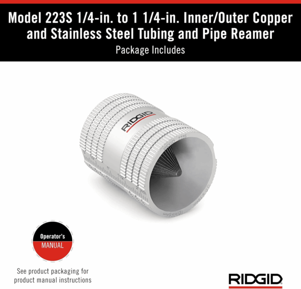 29983 Model 223S 1/4" to 1-1/4" Inner/Outer Copper and Stainless Steel Tubing and Pipe Reamer, Small - Image 8