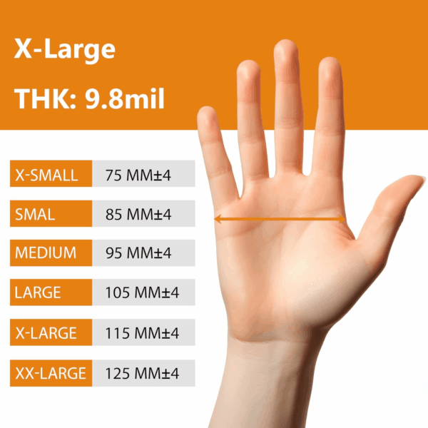 Nitrile Industrial Gloves with Raised Diamond Texture, 100 Count Thick (XL) - Image 5