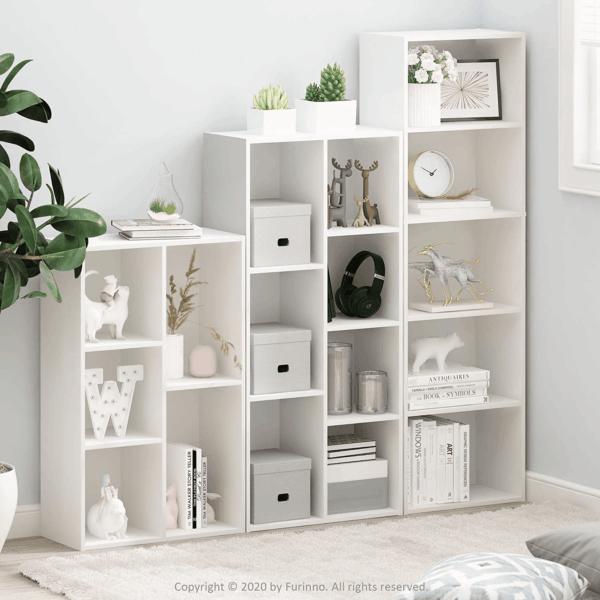 Luder Bookcase / Book / Storage , 5-Cube, White - Image 2
