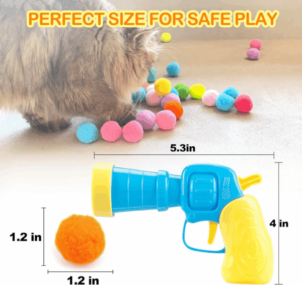 31Pcs Cat Ball Toy Launcher Gun,Cat Balls Fetch Toy,30Pcs Plush Fuzzy Balls Launcher Cat Toy for Cats with 1 Gun,Funny Interactive Cat Toys for Bored Indoor Adult Cats,Cute Kitten Kitty Toys - Image 4