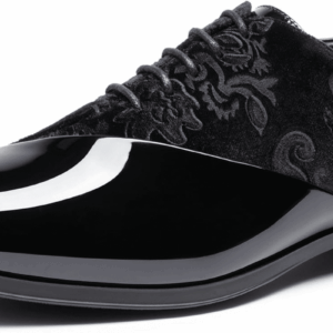 Men'S Dress Tuxedo Shoes Classic Patent Velvet Lace-Up Formal Caden Oxford