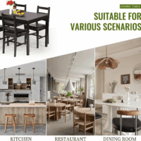 Kitchen Table and Chairs for 4 Dining Room Table Set,Wood Elegant Kitchen Sets for Small Space,Dark Brown - Image 6