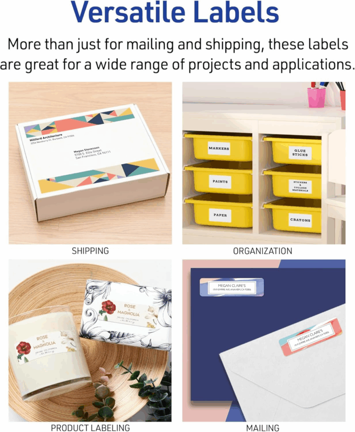 Printable Shipping Labels with Sure Feed, 2" X 4" Customizable Stickers, White, 250 Blank Mailing Labels, Great for Mailing, Shipping, and More (5263) - Image 4