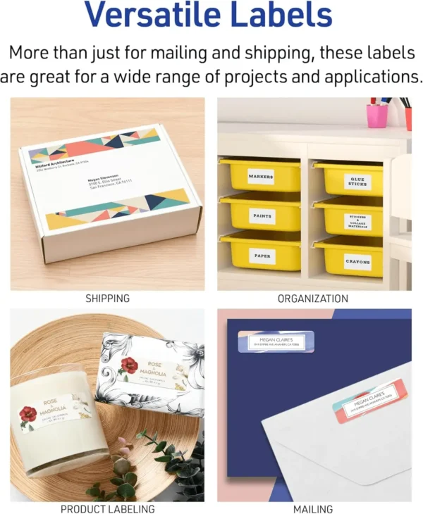 Easy Peel Printable Address Labels with Sure Feed, 1" X 2-5/8" Customizable Stickers, White, 750 Blank Mailing Labels, Great for Mailing, Shipping, and More (8160) - Image 6