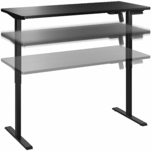 Bush Furniture Energize 55W X 24D Electric Height Adjustable Standing Desk in Basic Black, Ergonomic Sit-Stand Computer Table for Home Office