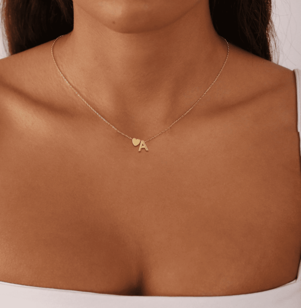 Heart Initial Necklaces for Women 14K Gold Plated Dainty A-Z Letter Pendant Necklace Tiny Gifts for Womens Jewelry - Image 3