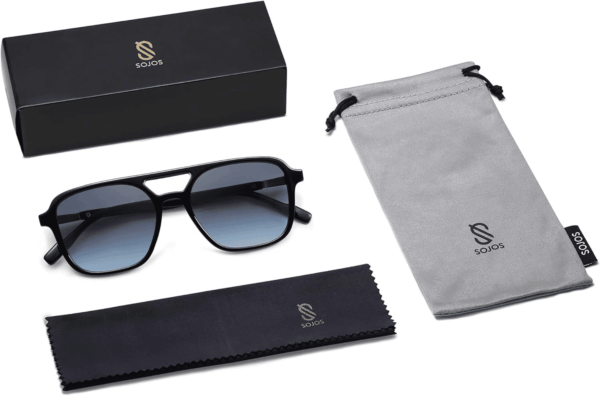 Retro Aviator Sunglasses for Women Men,Trendy Rectangle Womens Mens Shades Sun Glasses SJ2202 - Image 7