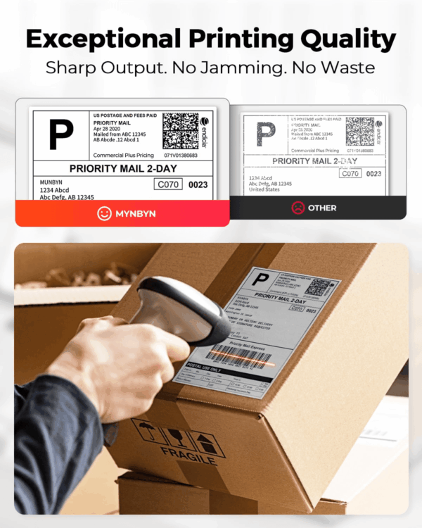 Thermal Direct Shipping Labels, 4X6 Labels for Thermal Printer, 500 Sheets/1 Rolls, Commercial Grade - Image 4