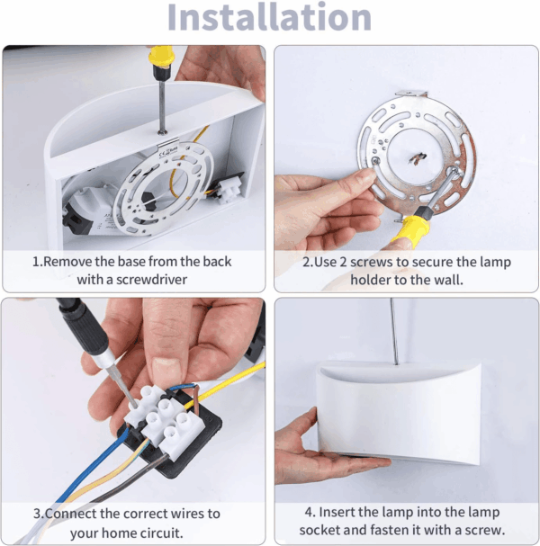 Modern LED Wall Sconce Light Dimmable 12W up down Wall Light for Bedroom Living Room, Warm White - Image 7