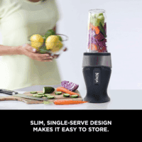 Fit Compact Personal Blender, Portable Blender For-Smoothies, Shakes, Food Prep, and Frozen Blending, 700-Watt Base, (2) 16-Oz. Cups and Spout Lids, Black QB3001SS - Image 4