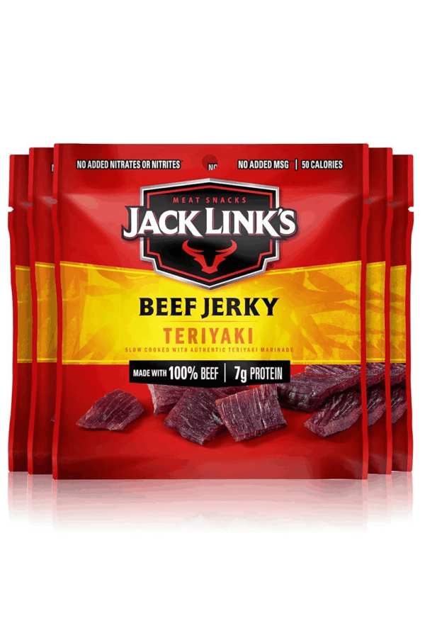 Beef Jerky, Teriyaki, Multipack Bags Flavorful Meat Snacks for Lunches, Ready to Eat Protein Snacks, Individual Packs - 7G of Protein, Made with 100% Beef 0.625 Oz (Pack of 5)