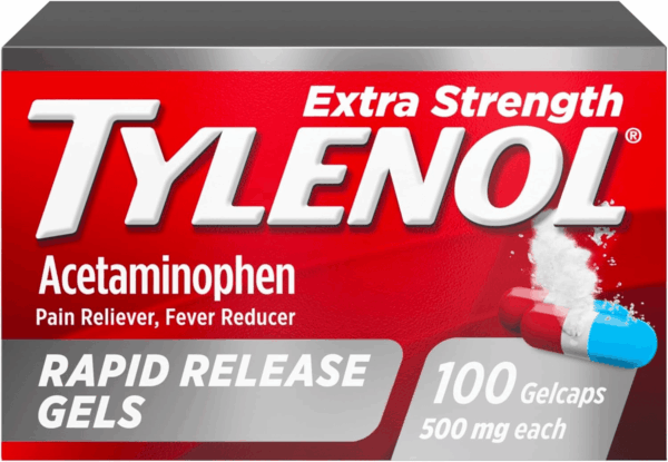 Extra Strength Acetaminophen Rapid Release Gels, Extra Strength Pain Reliever & Fever Reducer, Gelcaps with Laser-Drilled Holes, 500 Mg Acetaminophen, 100 Ct