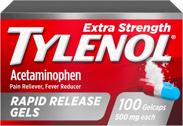 Extra Strength Acetaminophen Rapid Release Gels, Extra Strength Pain Reliever & Fever Reducer, Gelcaps with Laser-Drilled Holes, 500 Mg Acetaminophen, 100 Ct