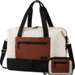 Weekender Bags for Women, Puffer Travel Duffel Bags for Woman, Large Hospital Bag for Women Labor Delivery with Shoe Compartment, Carry on Overnight Bag, Personal Item Travel Bag for Airplane