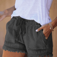 Womens Lightweight Shorts Casual Baggy Trendy Short Pants Elastic Waist Drawstring Comfy Shorts - Image 3