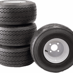 4-Pack 8" 18X8.50-8 18/8.5-8 White Golf Cart Wheels Tires Combo Fits Club Car, Cushman, EZGO, Yamaha
