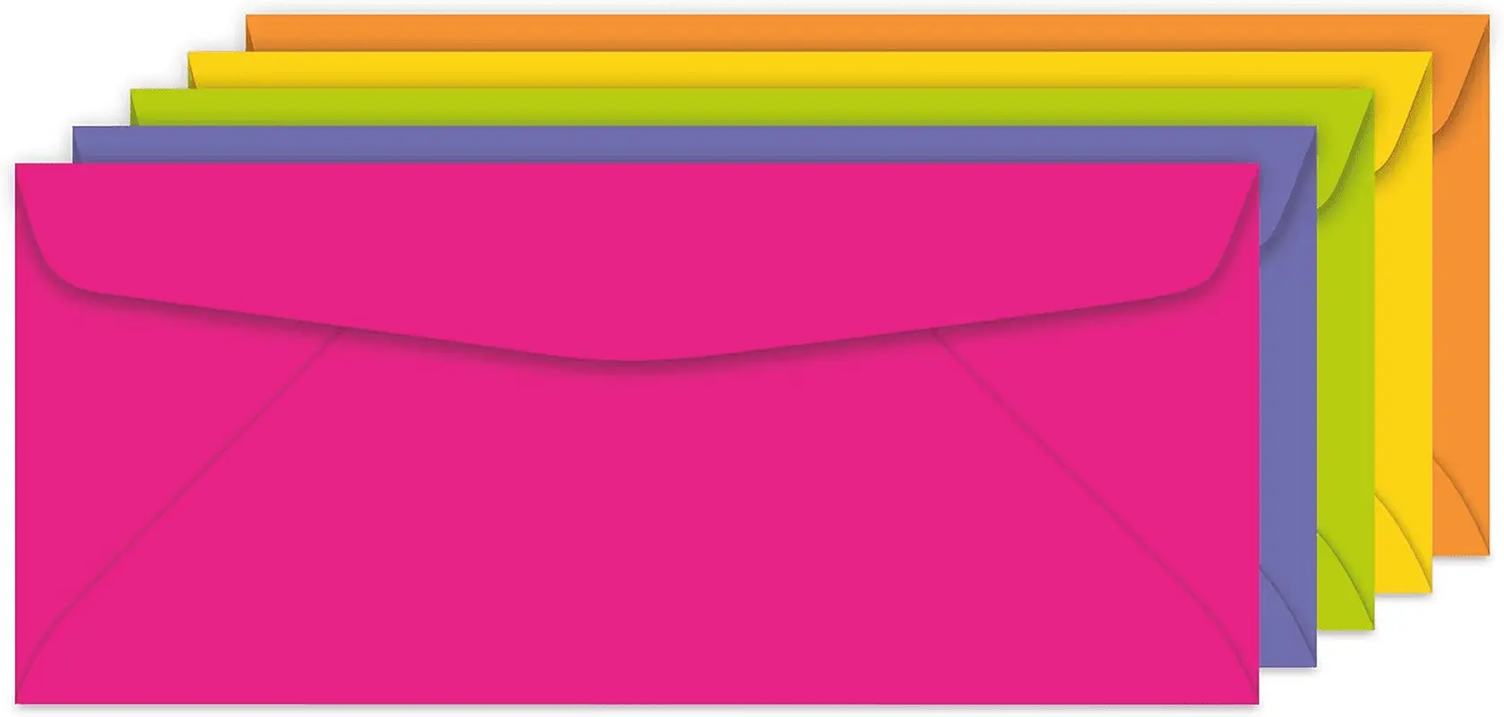 Color 10 Envelopes, 4.125" X 9.5", 24 Lb/89 Gsm, "Happy" 5-Color Assortment, 200 Pack (92109) - Image 2