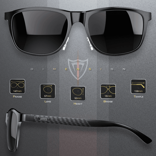 Men'S Retro Metal Frame Driving Polarized Sunglasses for Men Sun Glasses - Image 3