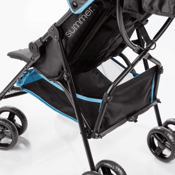 Summer by  3D Mini Convenience Stroller – Lightweight Stroller with Compact Fold, Multi-Position Recline, Canopy with Pop Out Sun Visor – Umbrella Stroller for Travel & More, Blue/Black - Image 11