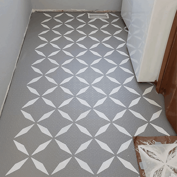 4Pcs Reusable Tile Stencils 12X12 Inch, Concrete Patterns, for Patio, Large Painting Floors, Wall Painting, Creamy-White, Stencils-4Lingxing - Image 4