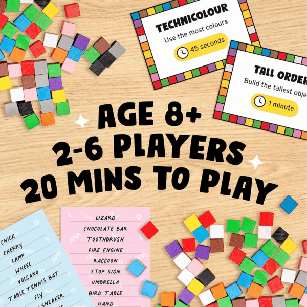 Block Party: Colourful Block Building Family Board Game for Kids Aged 8+, Adults, Teens - Image 2